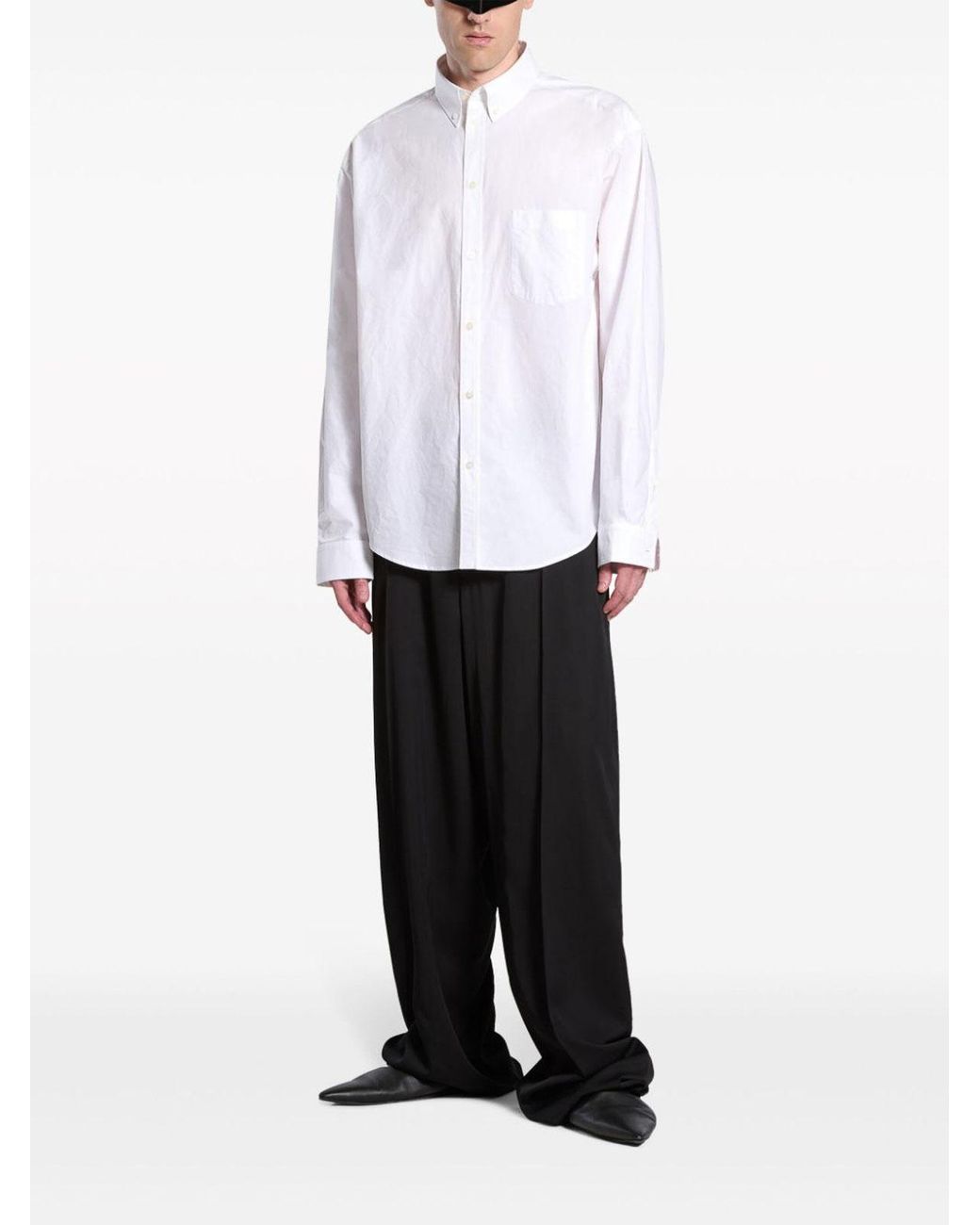 Balenciaga White L/S Large Fit Shirt for men