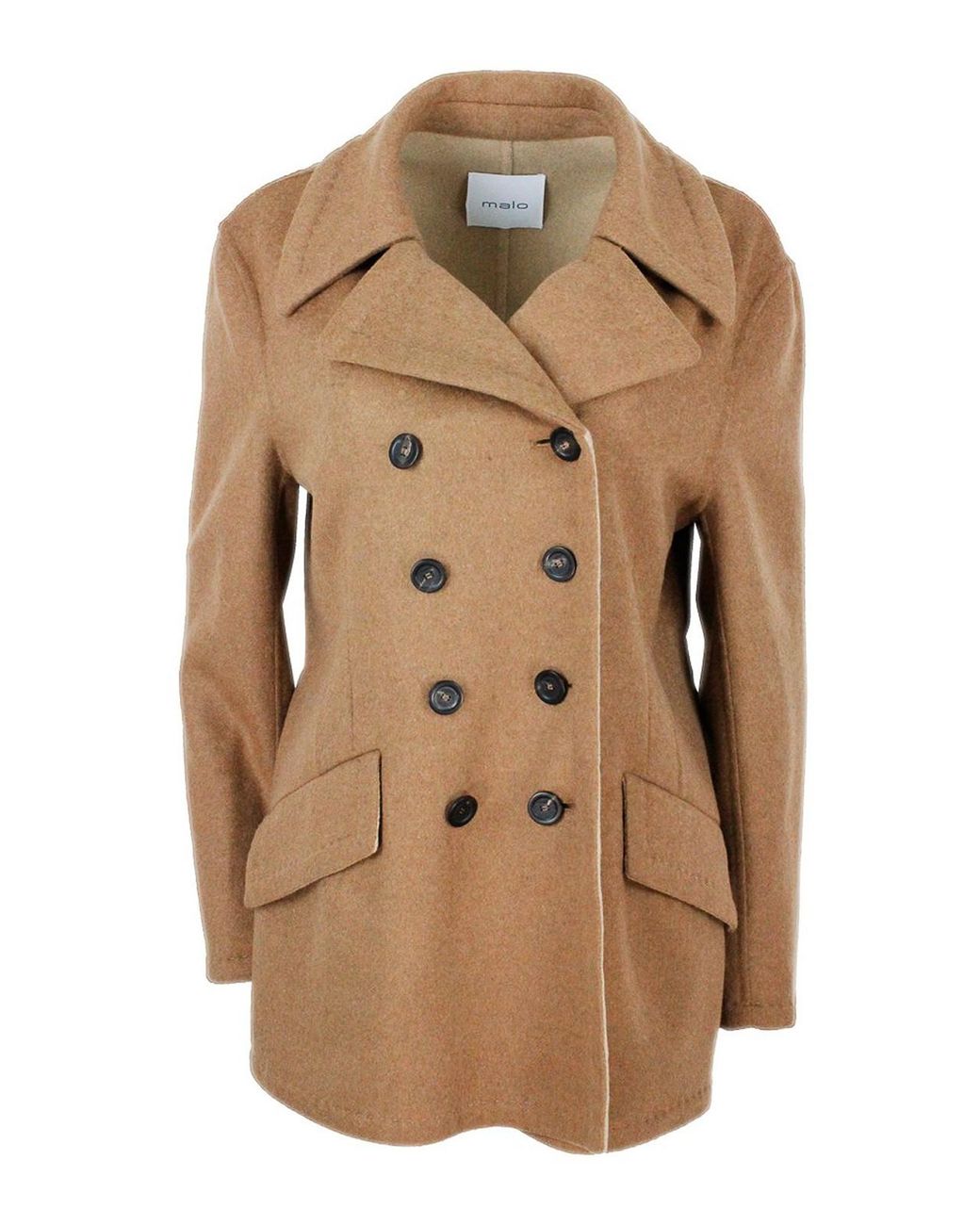 Malo Natural Wool And Cashmere Double-Breasted Coat