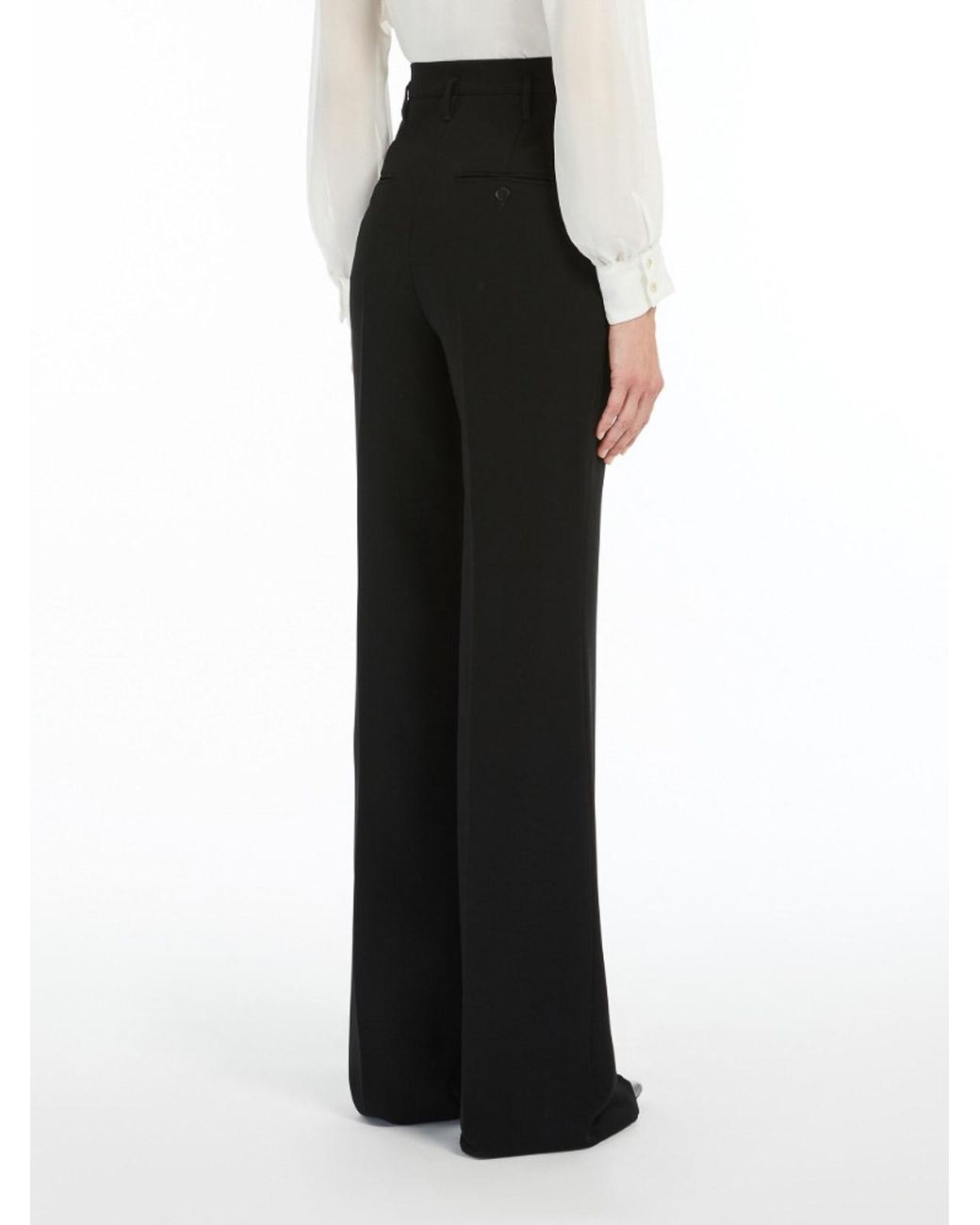 Max Mara Black Flared Cady Trousers By