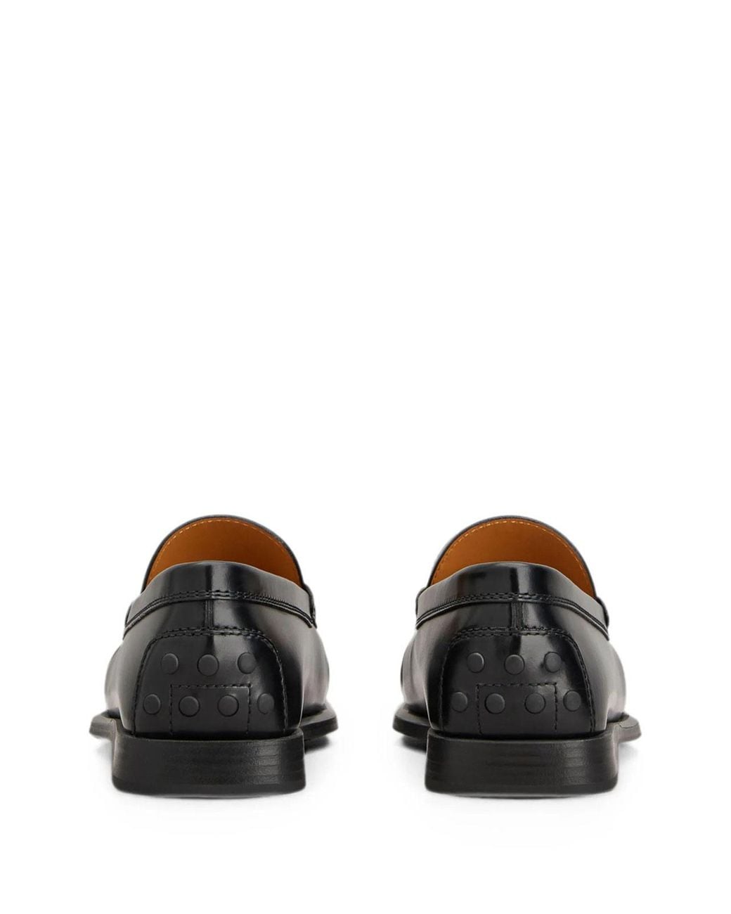 Tod's Black Gathered Penny Loafers With Rubber Sole for men