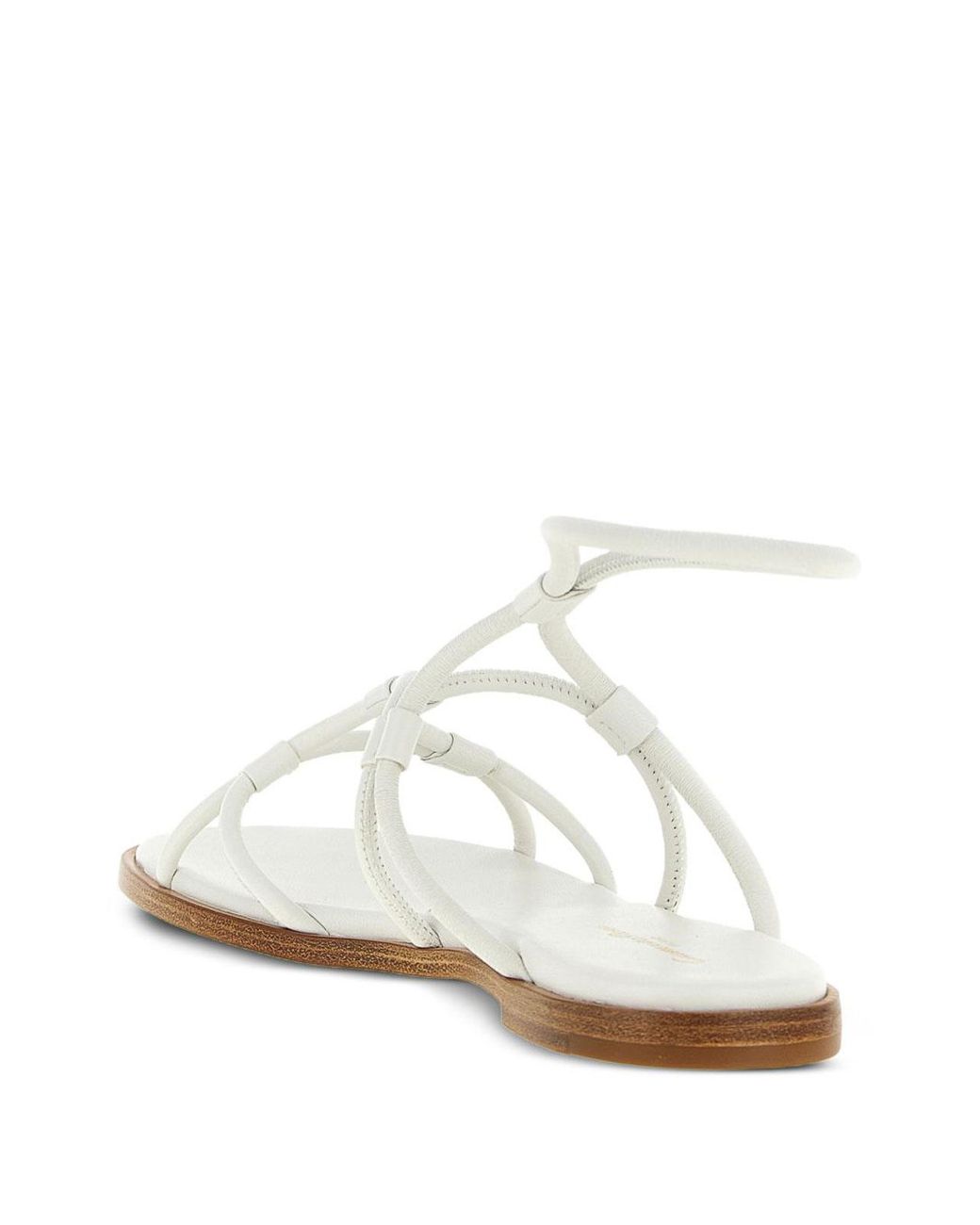Gianvito Rossi White Leather Flat Sandals