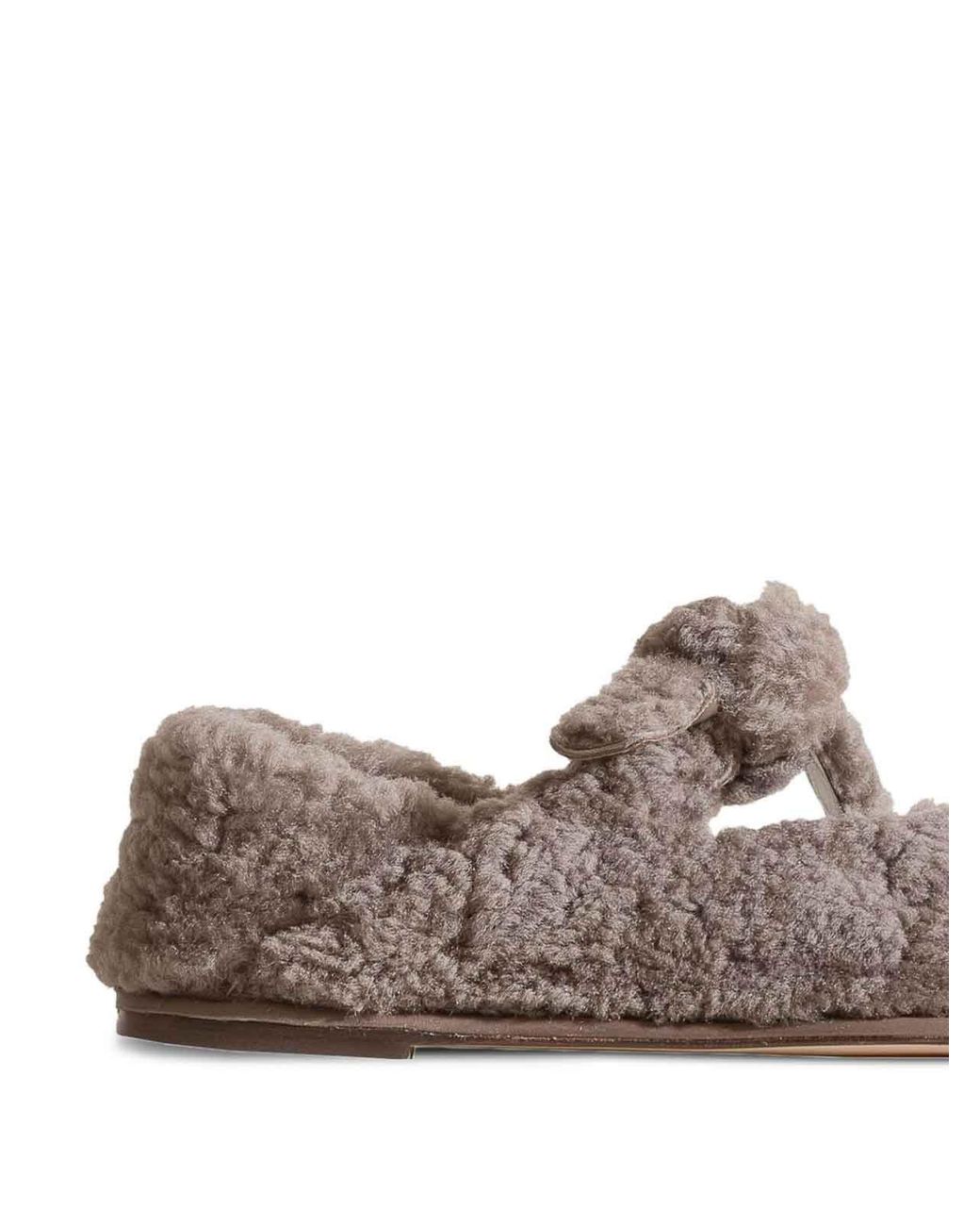 Hereu Brown Llasada Shearling Ballet Flats