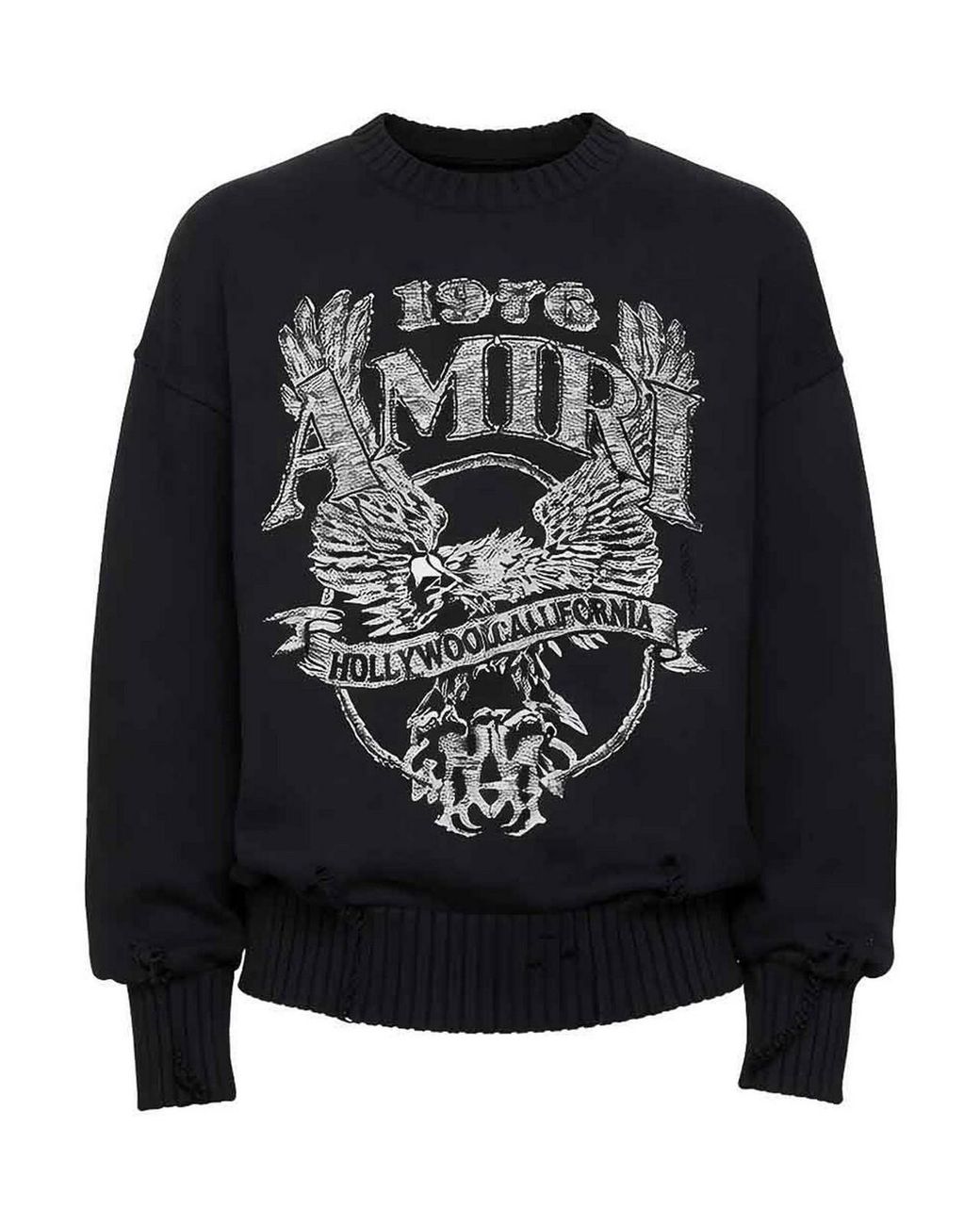 Amiri Black Crewneck Sweater for men