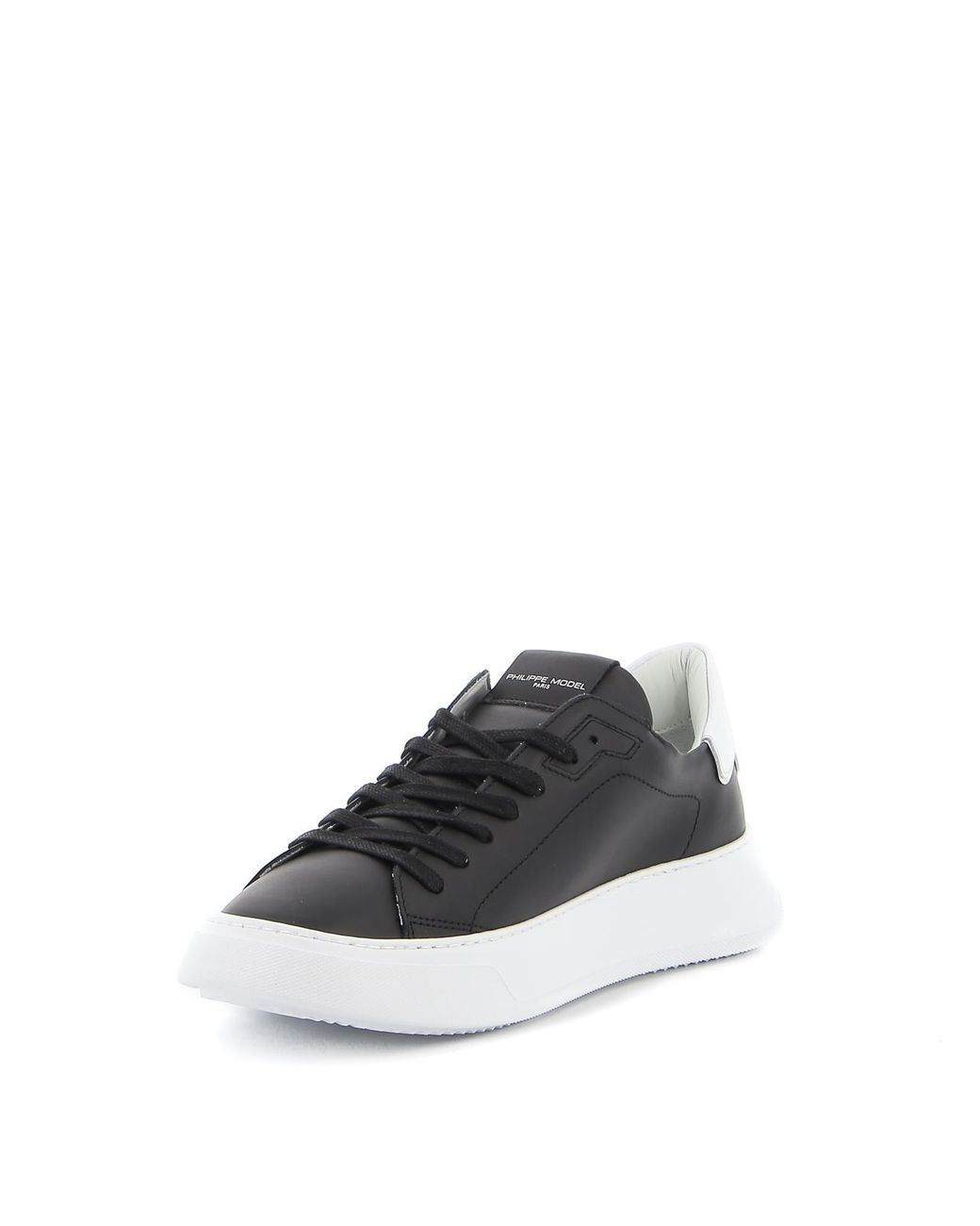 Philippe Model Black Temple Smooth Leather Sneakers for men