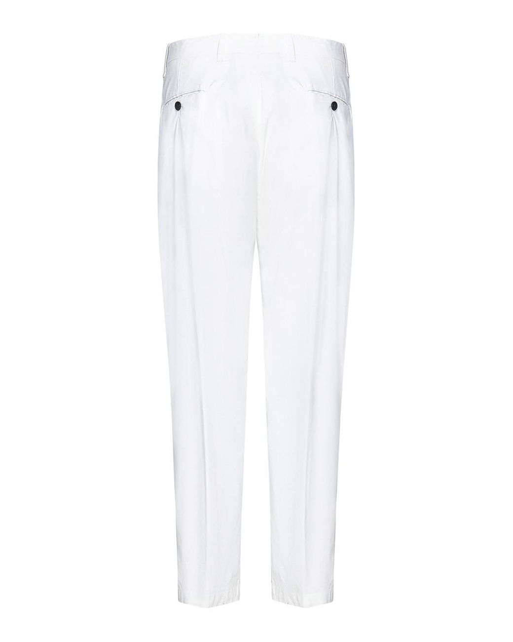 Franzese Collection White Pleat Trousers for men