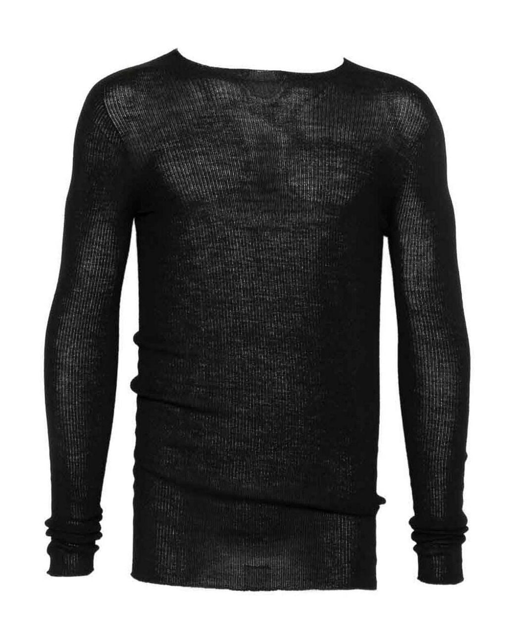 Rick Owens Black Crew-Neck Sweater for men