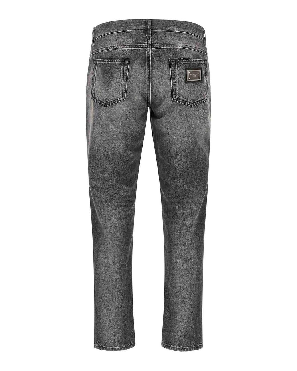 Dolce & Gabbana Gray Distressed Jeans for men