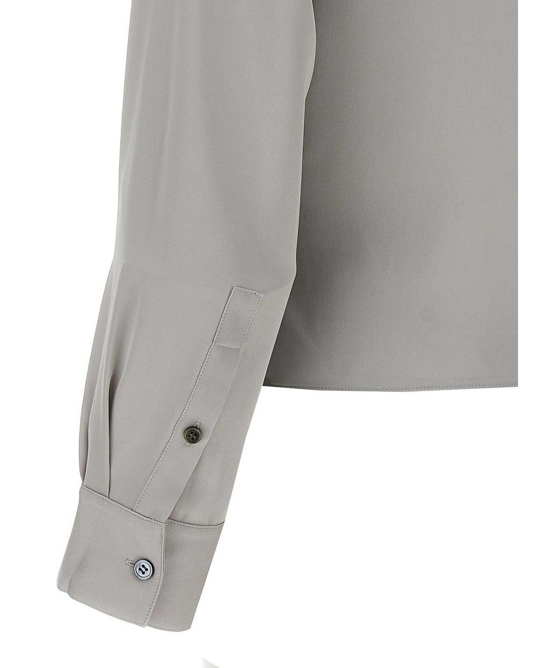 Theory Gray Pk Label Wrap Blouse