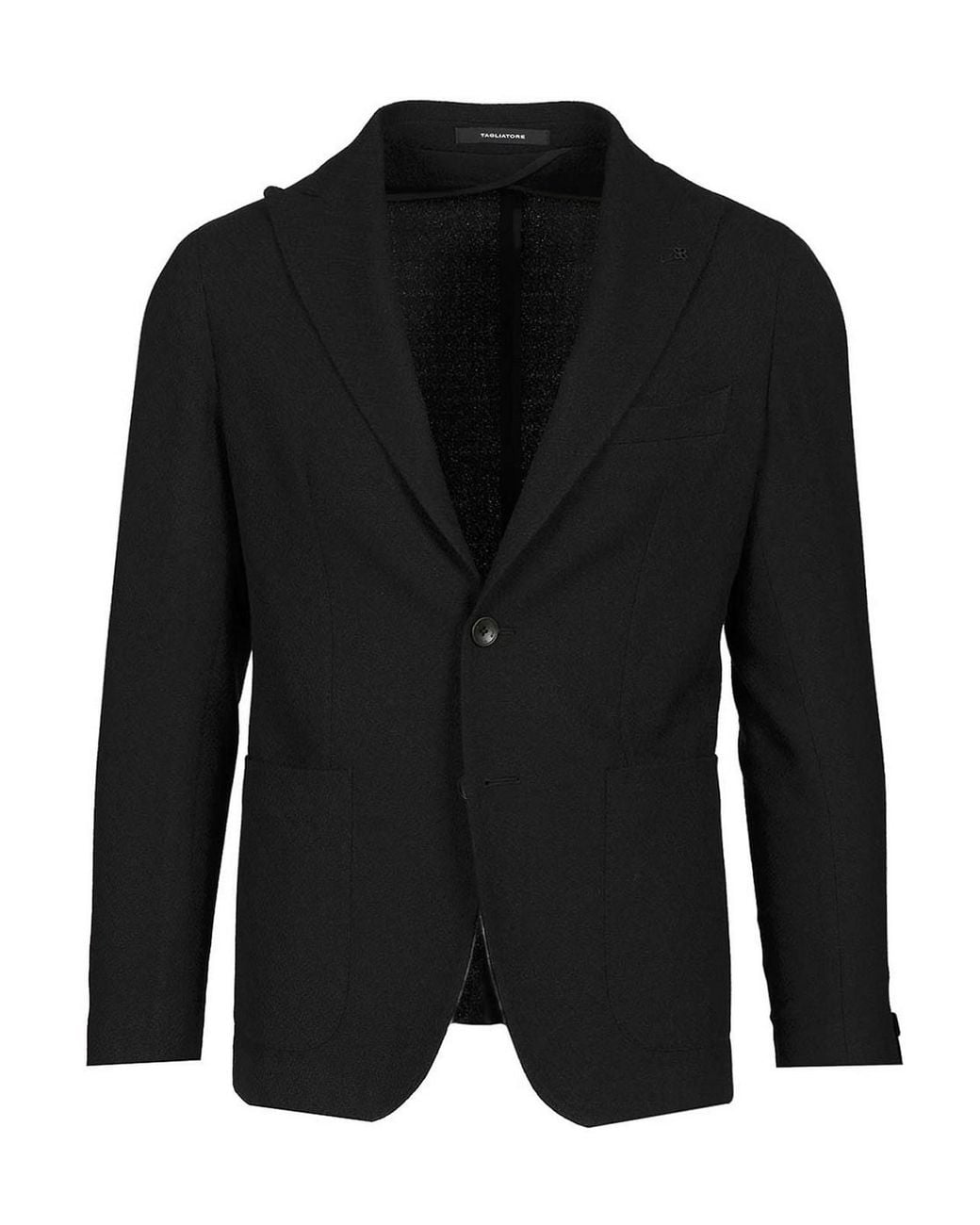 Tagliatore Black Unlined Wool Blazer for men