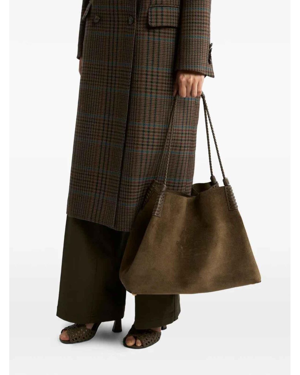 Etro Natural Libra L Suede Shopping Bag