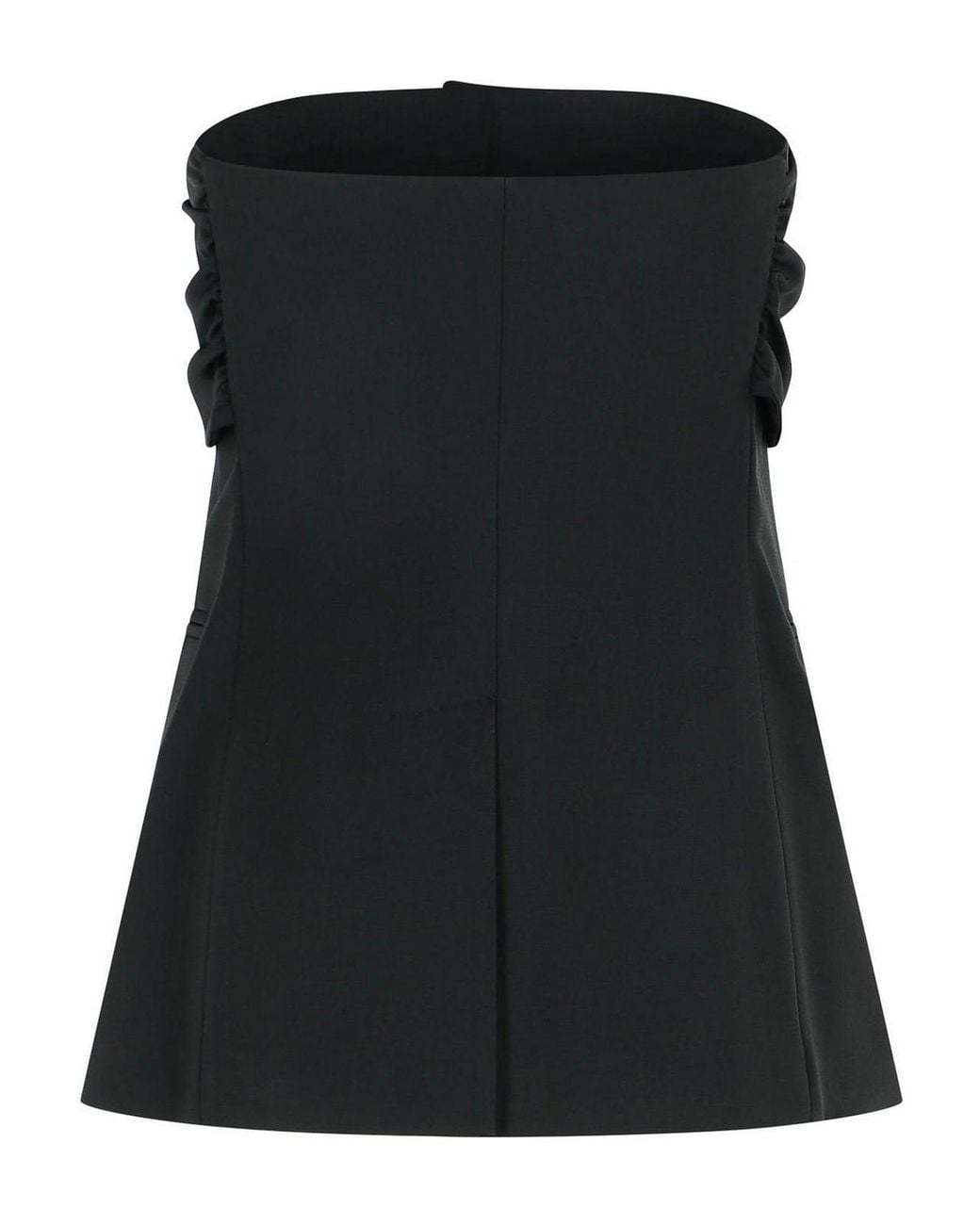 Max Mara Black Veruska Virgin Wool Bustier Top