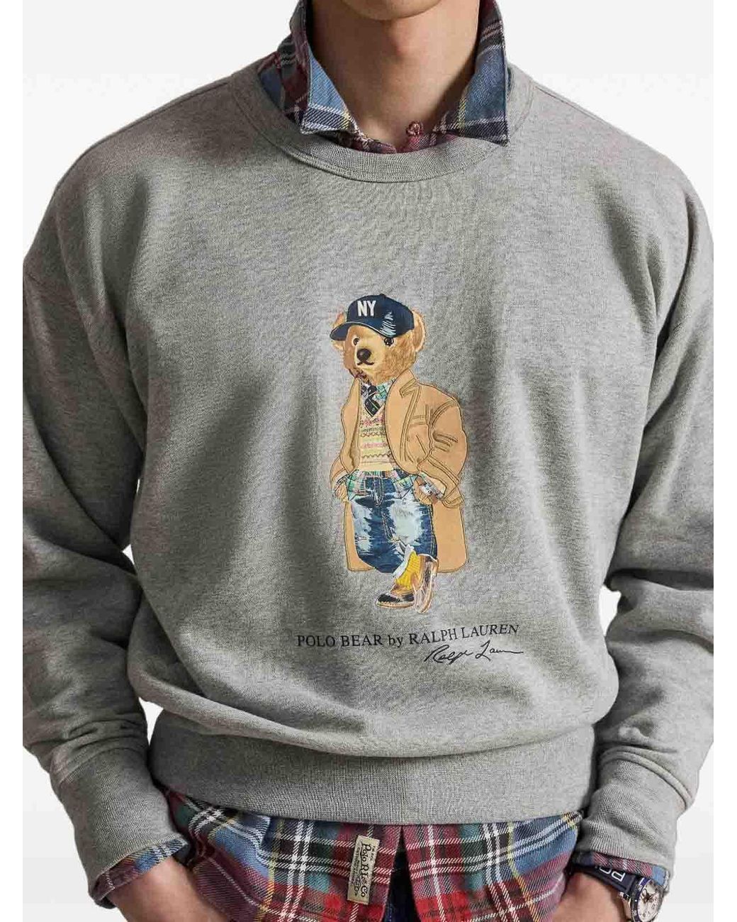 Polo Ralph Lauren Gray Polo Bear Crewneck Sweatshirt for men