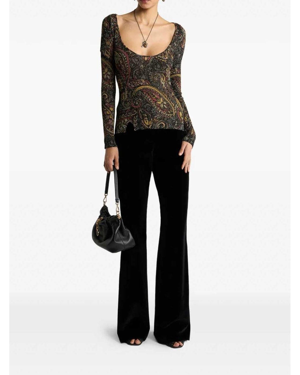 Etro Black Velvet Trousers