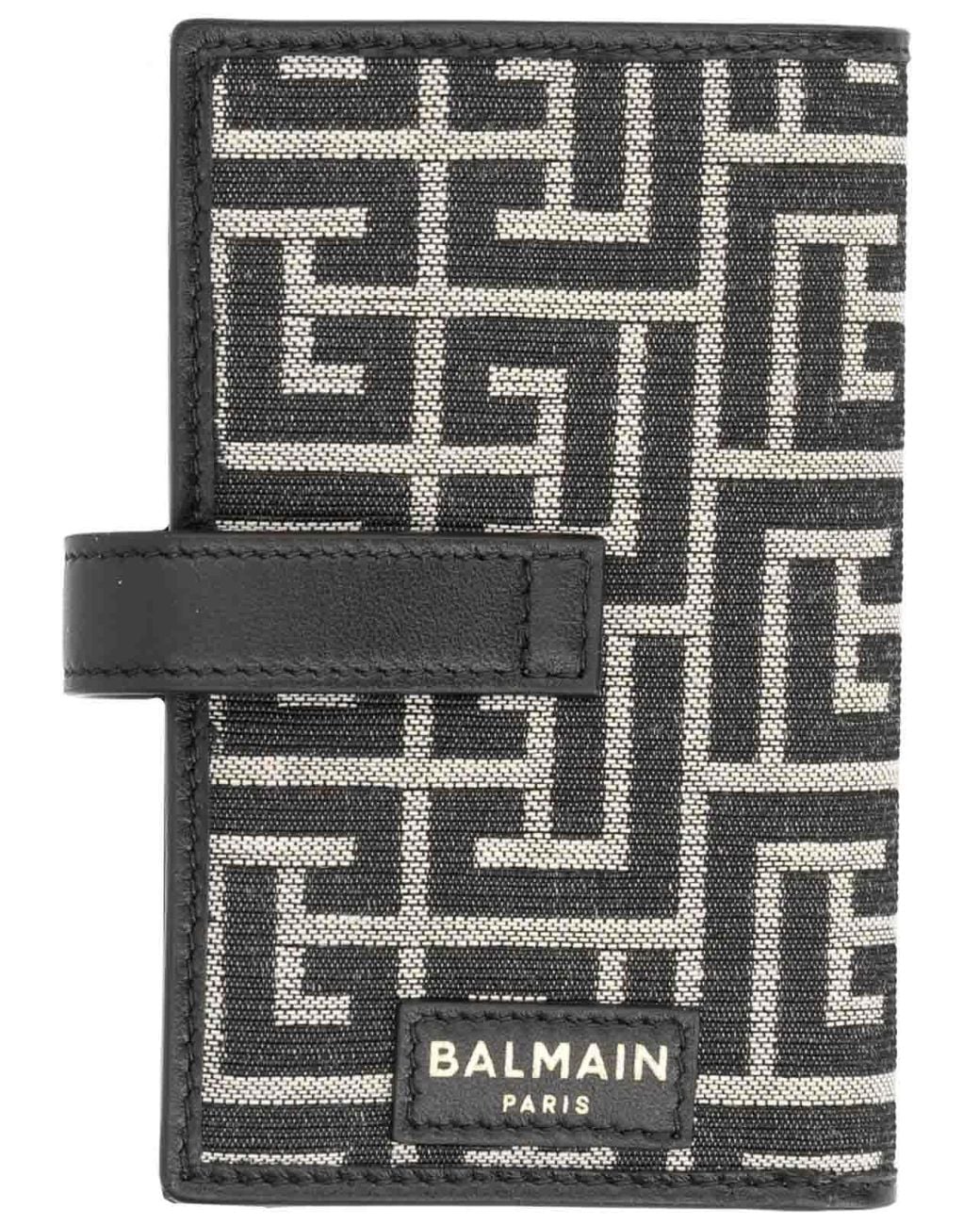 Balmain White Monogram Card Holder With Padlock for men