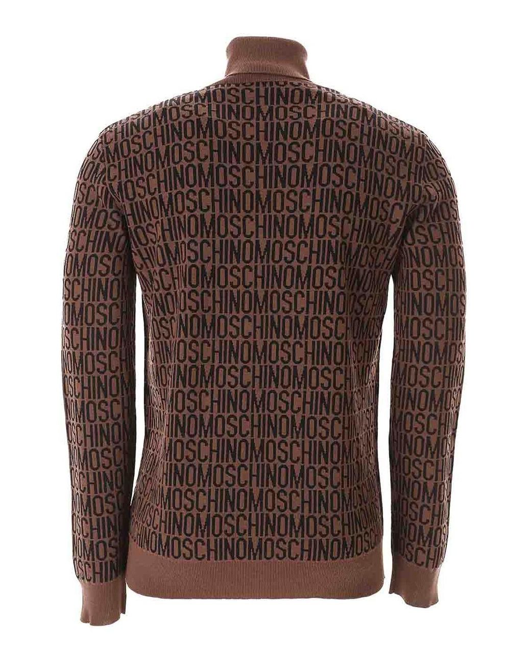 Moschino Brown Turtle Neck Logo for men