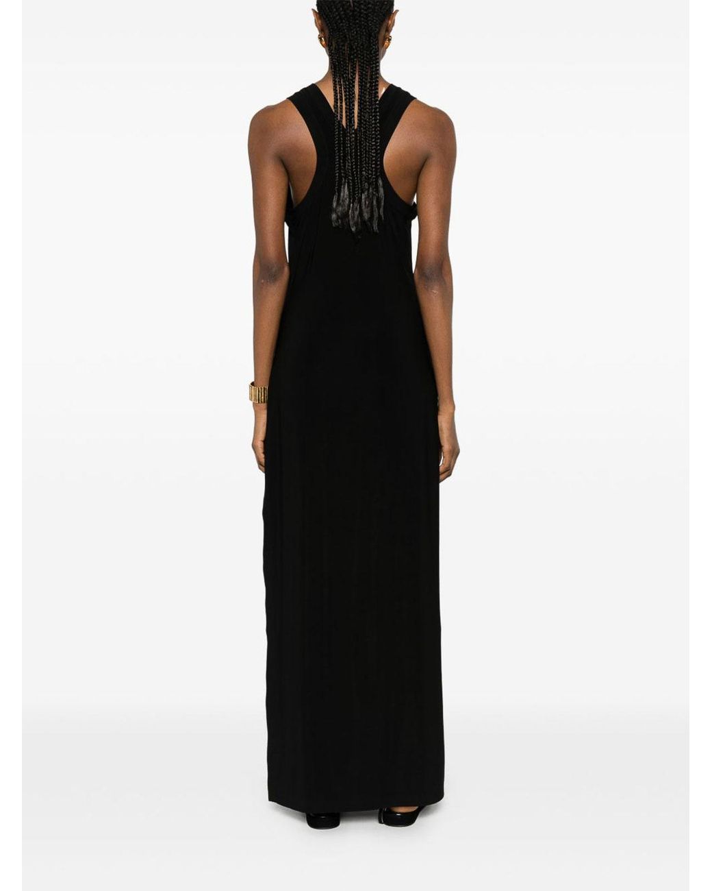 Norma Kamali Black Sleeveless Long Dress With Wide Straps