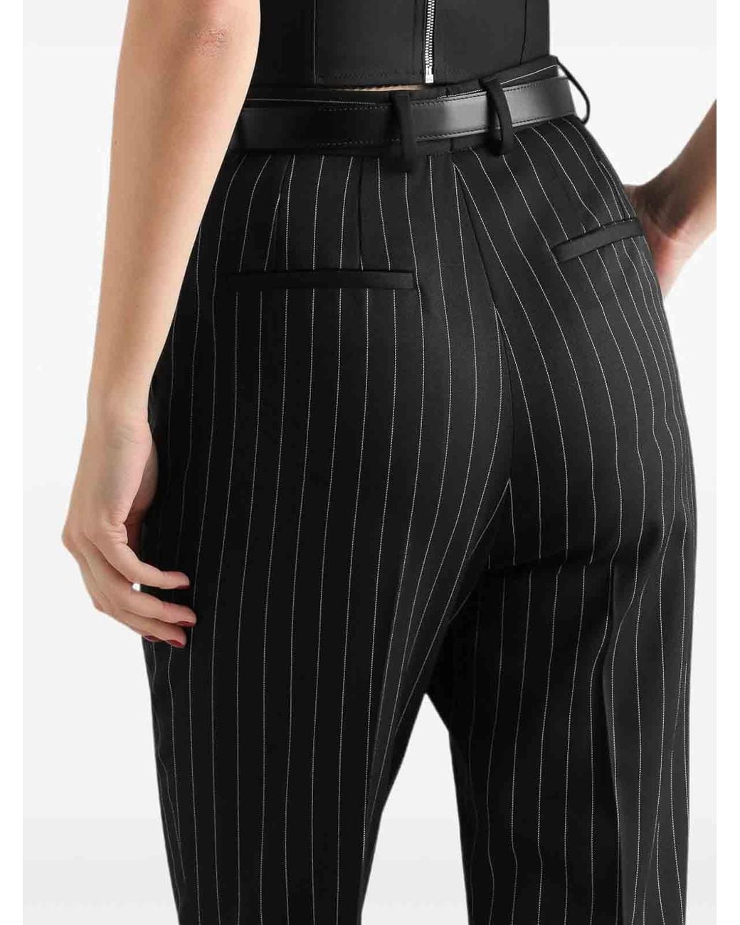 Dolce & Gabbana Black High-Waisted Wool Trousers