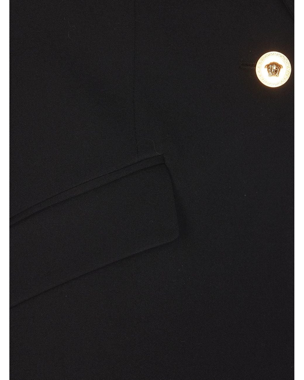 Versace Black Single Breasted Jacket With Reverse Detail