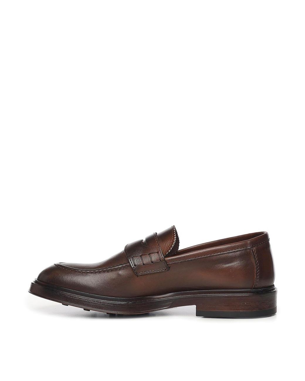 Giuliano Galiano Brown Madrid Leather Moccasins for men