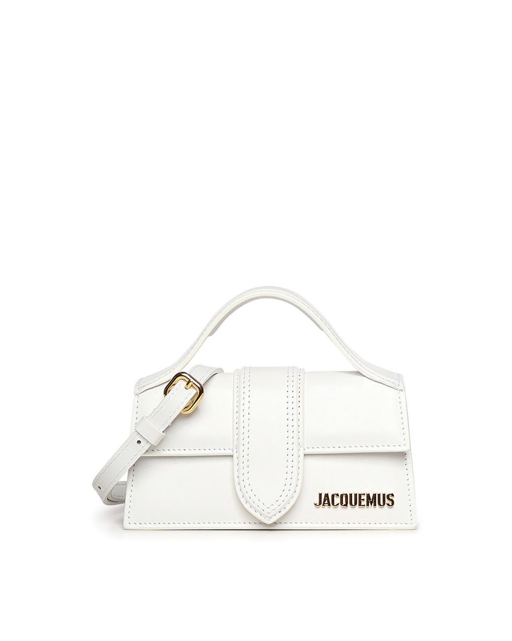 Jacquemus White Le Bambino Leather Bag With Logo