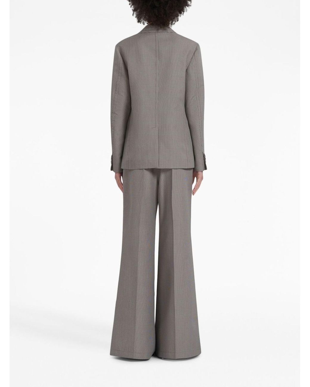 Marni Gray Logo-Waistband Houndstooth Trousers