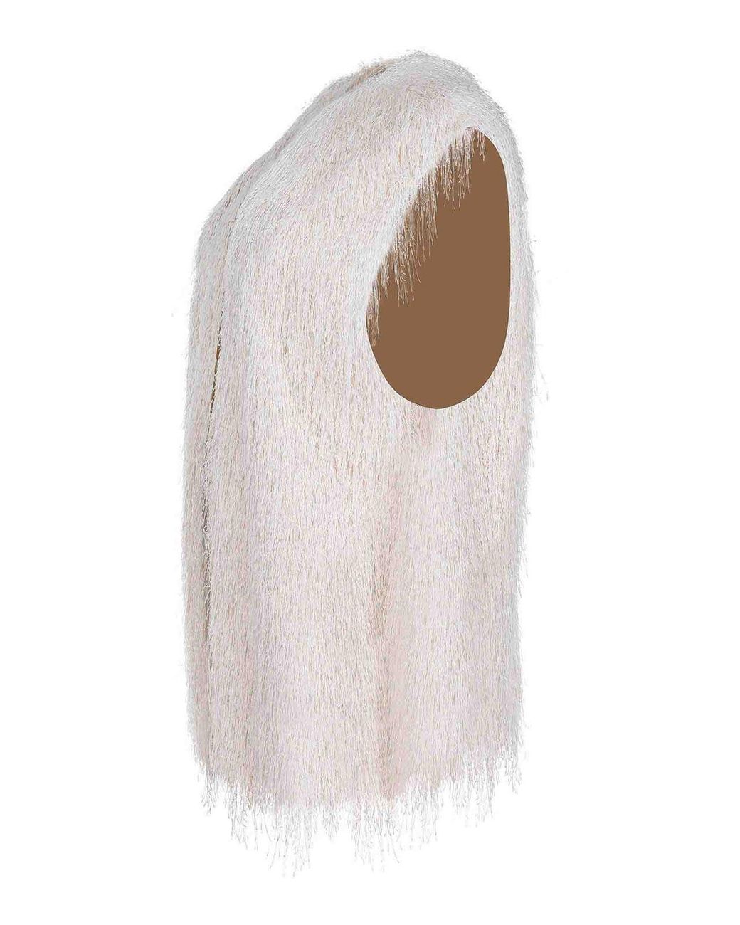 Alysi White Vest Made Of Polyester