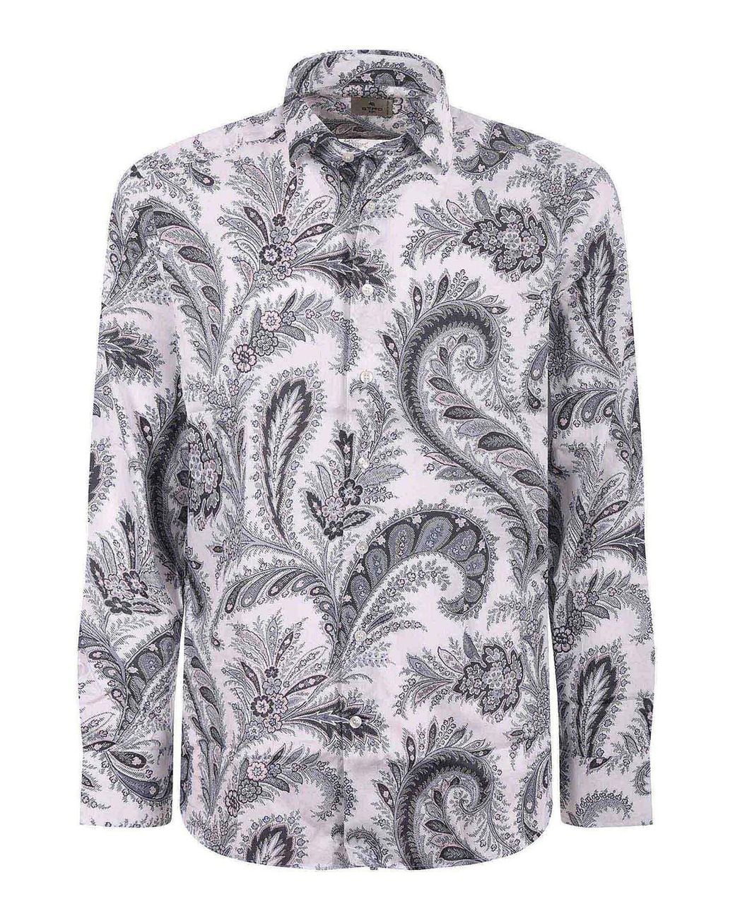 Etro Gray Cotton Shirt for men