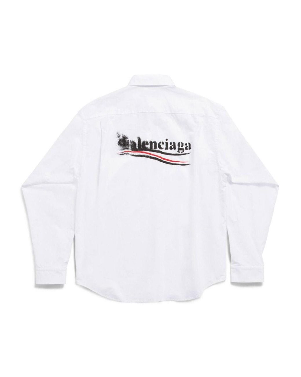 Balenciaga White L/S Large Fit Shirt for men