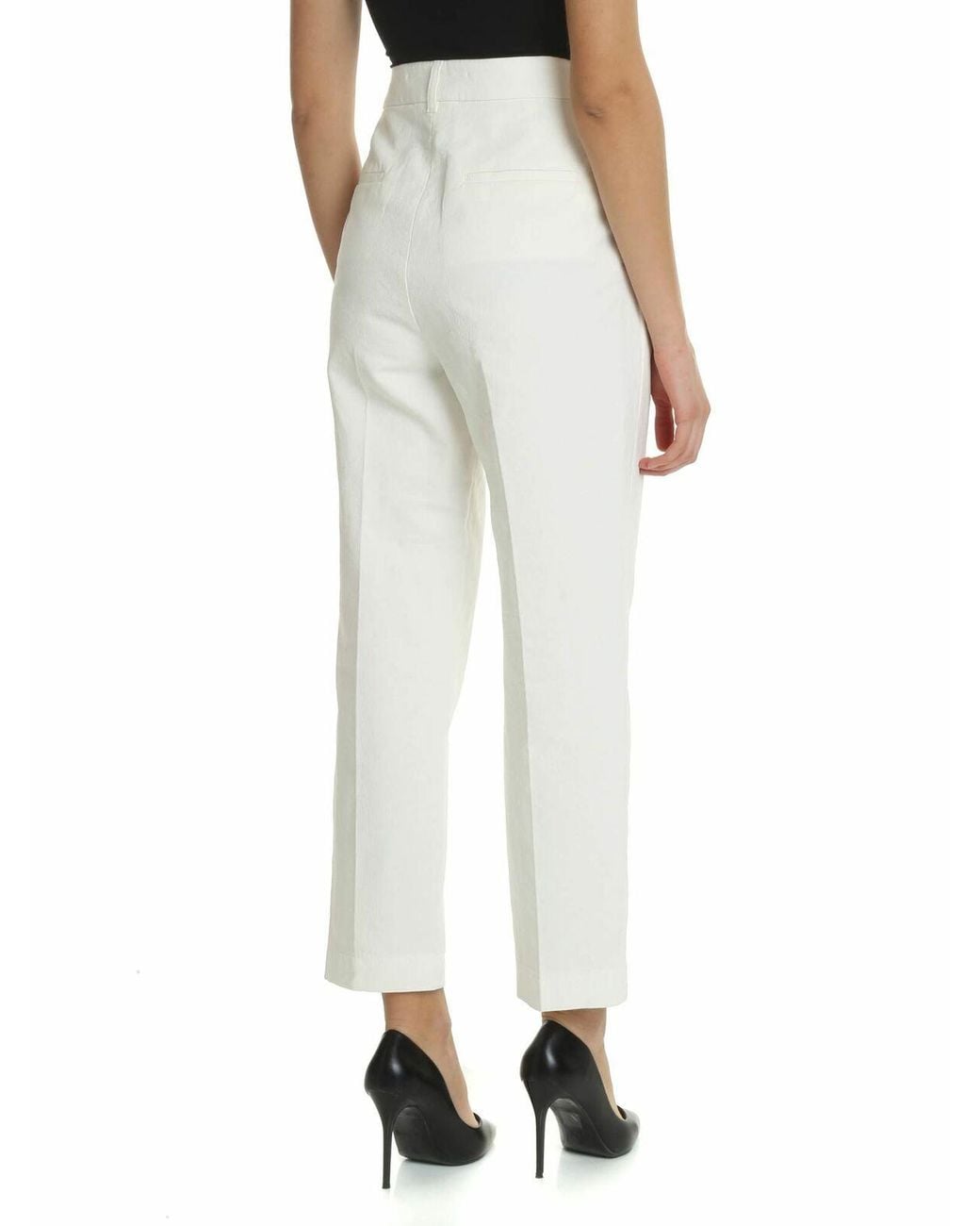 See By Chloé White Jeans With Front Pleats