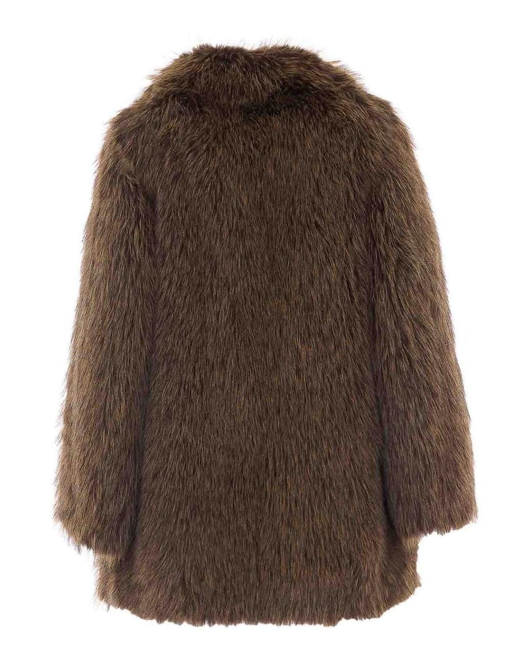VALENTINI 1972 Brown Faux Fur Jacket