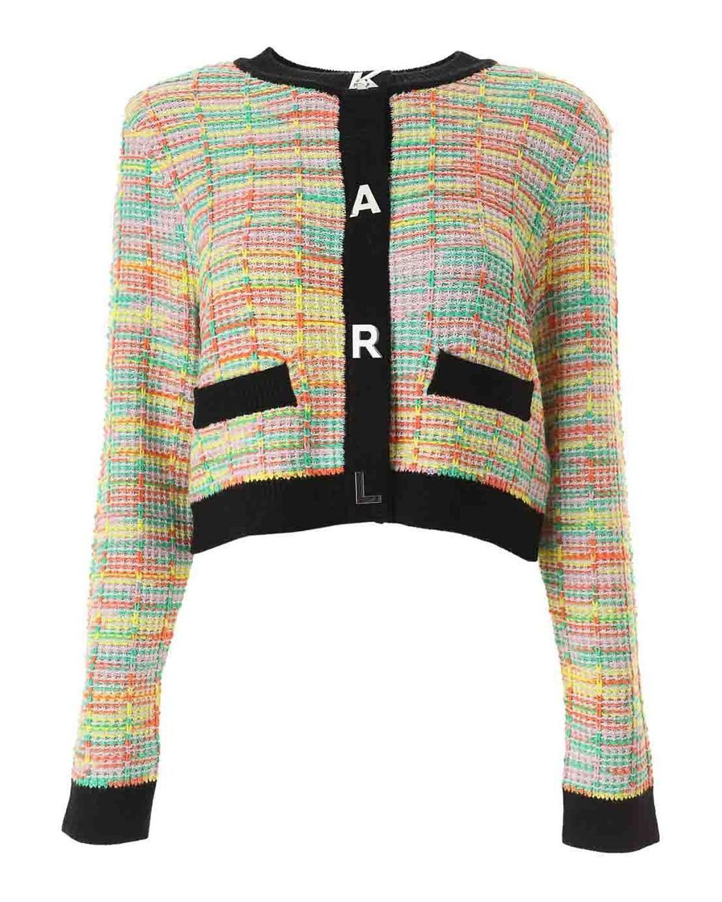 Karl Lagerfeld Multicolor Boucle Knit Cardigan
