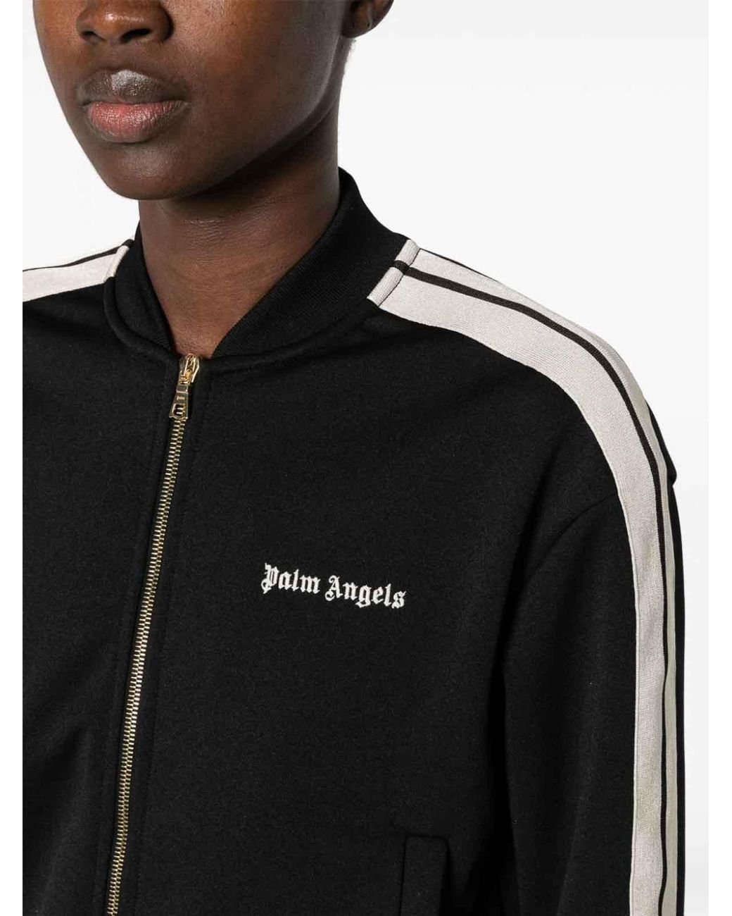 Palm Angels Black Logo-Embroidered Bomber Jacket