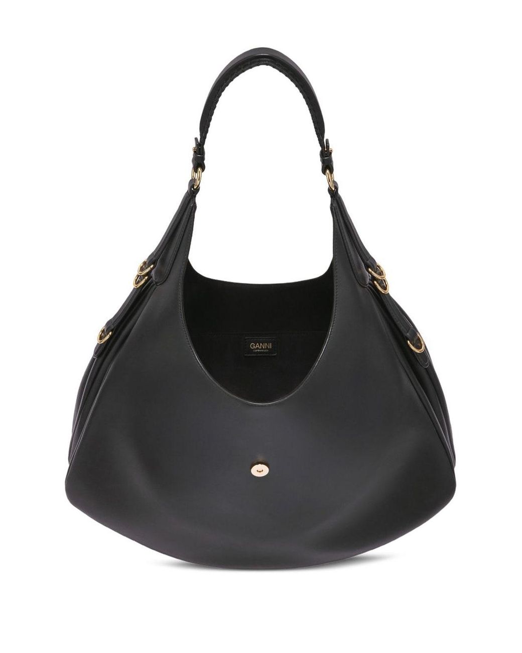 Ganni Black Kat Large Shoulder Bag