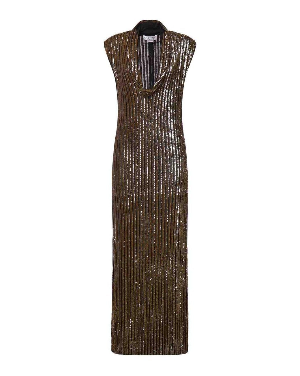 Genny Brown Long Sequin Dress