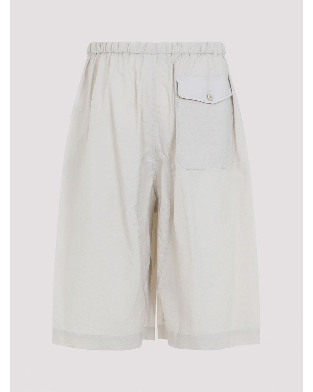 Lemaire White Cargo Easy Shorts for men