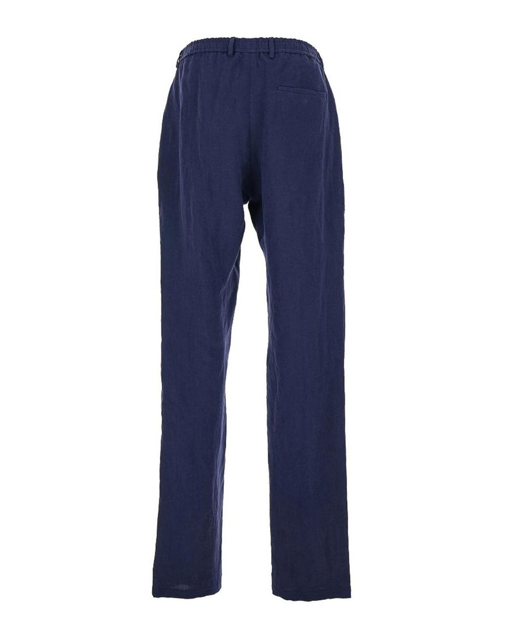 Emporio Armani Blue Linen Trousers for men