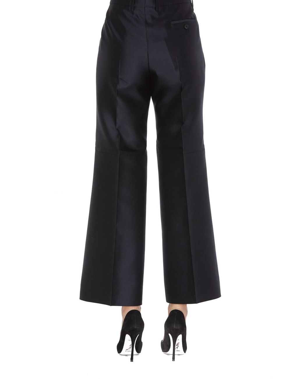Givenchy Blue Taffeta Flared Trousers