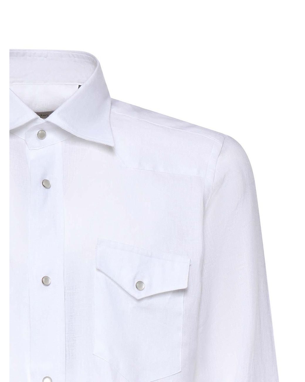 Sartorio Napoli White Texas Linen Shirt for men