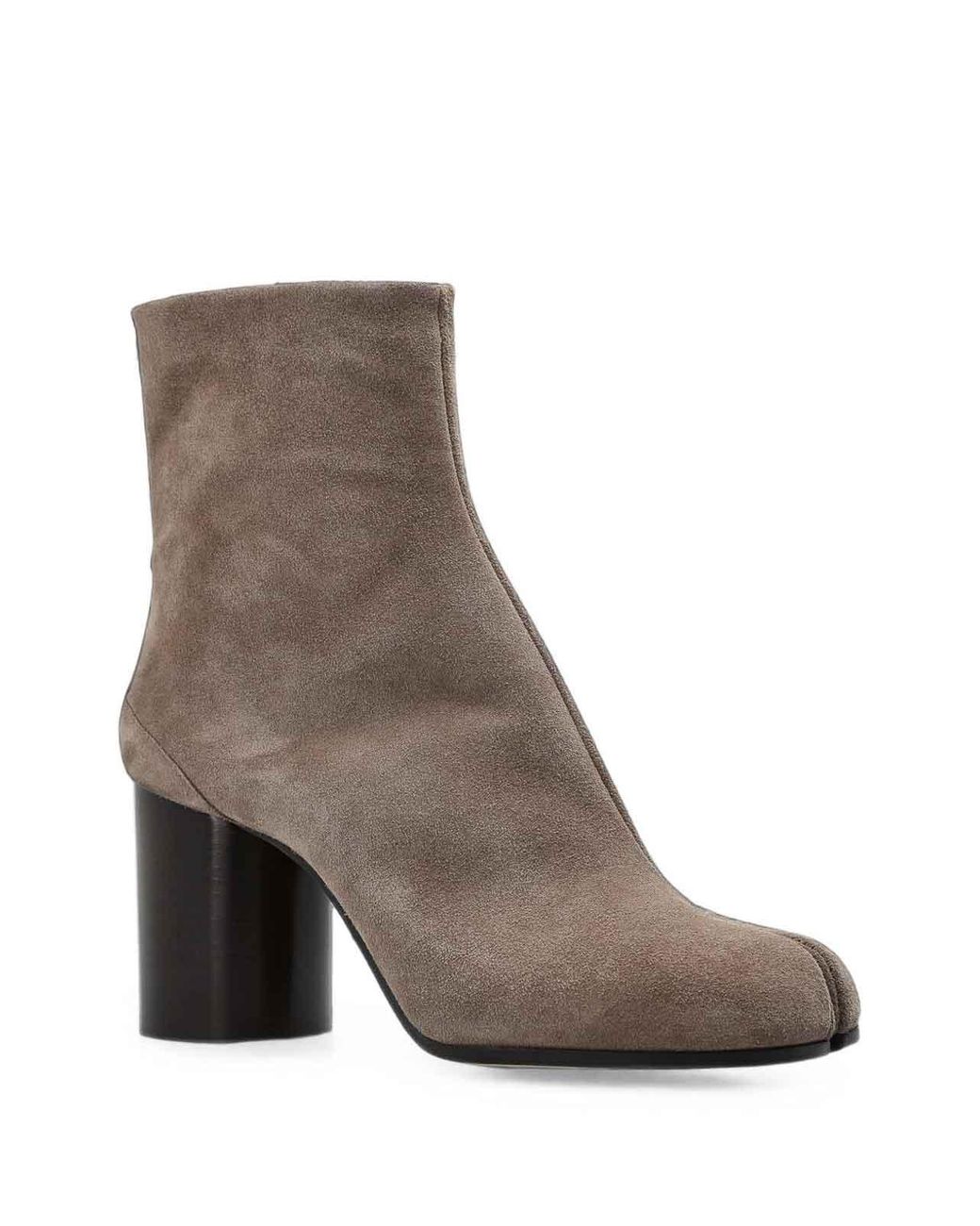 Maison Margiela Gray Suede Tabi Ankle Boots With Heel