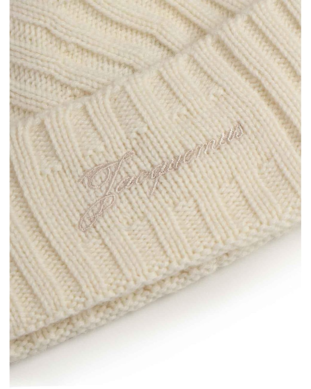 Jacquemus Natural Le Bonnet Tourni Cashmere And Wool Beanie for men