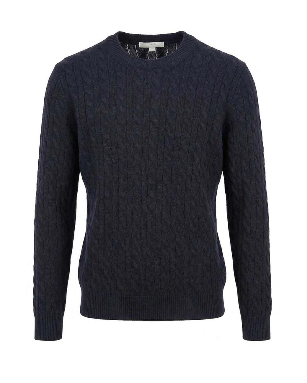 Malo Blue Cashmere Round Neck for men