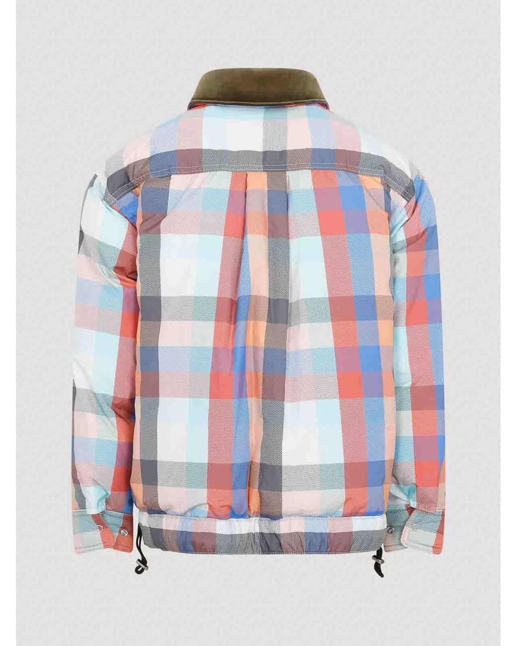 Sacai Blue Plaid Padded Blouson for men