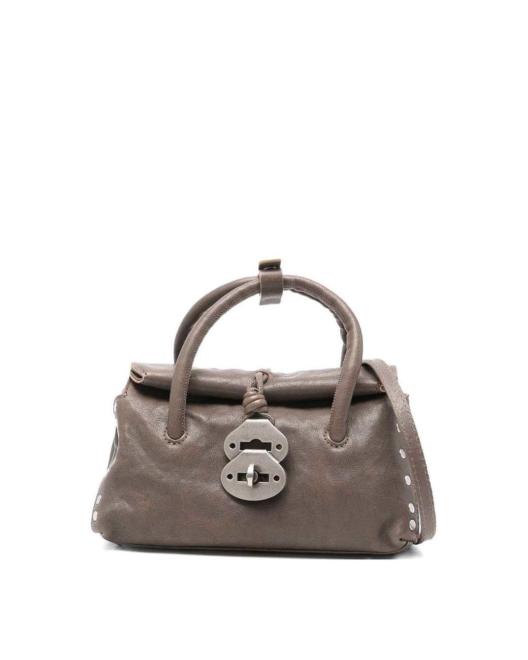Zanellato Gray Dotta Centauro Small Leather Handbag