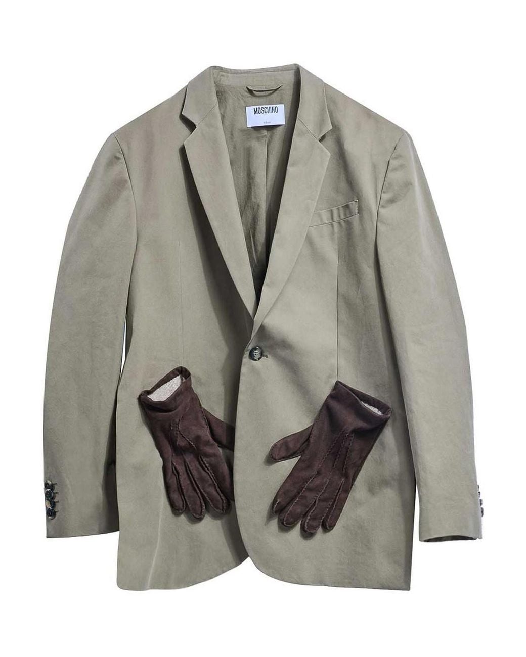 Moschino Gray Jacket Gloves for men