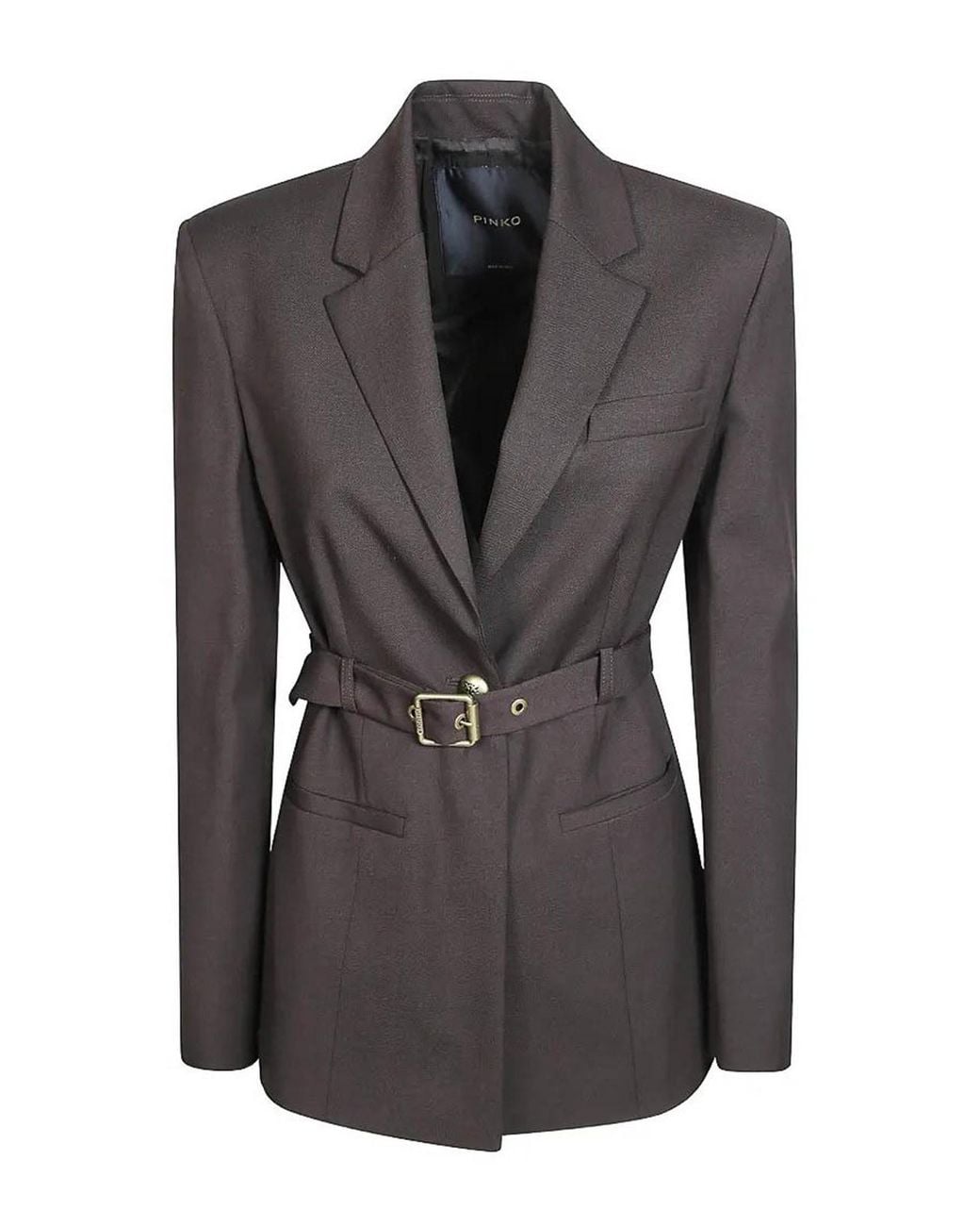 Pinko Black Vitiano Mixed Diagonal Jacket Over Dark