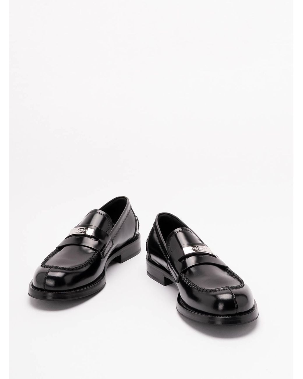 Dolce & Gabbana Black Calfskin Loafers for men