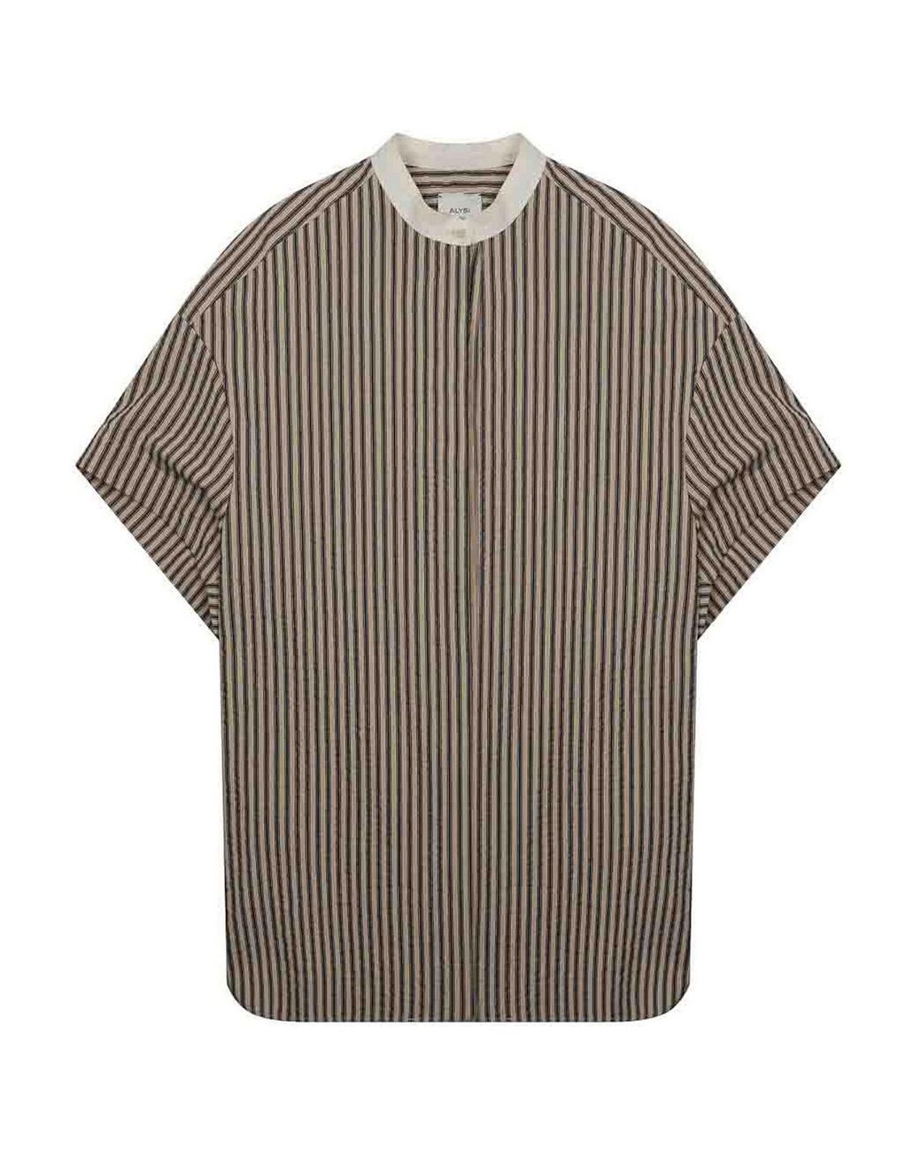 Alysi Gray Striped Mini Dress