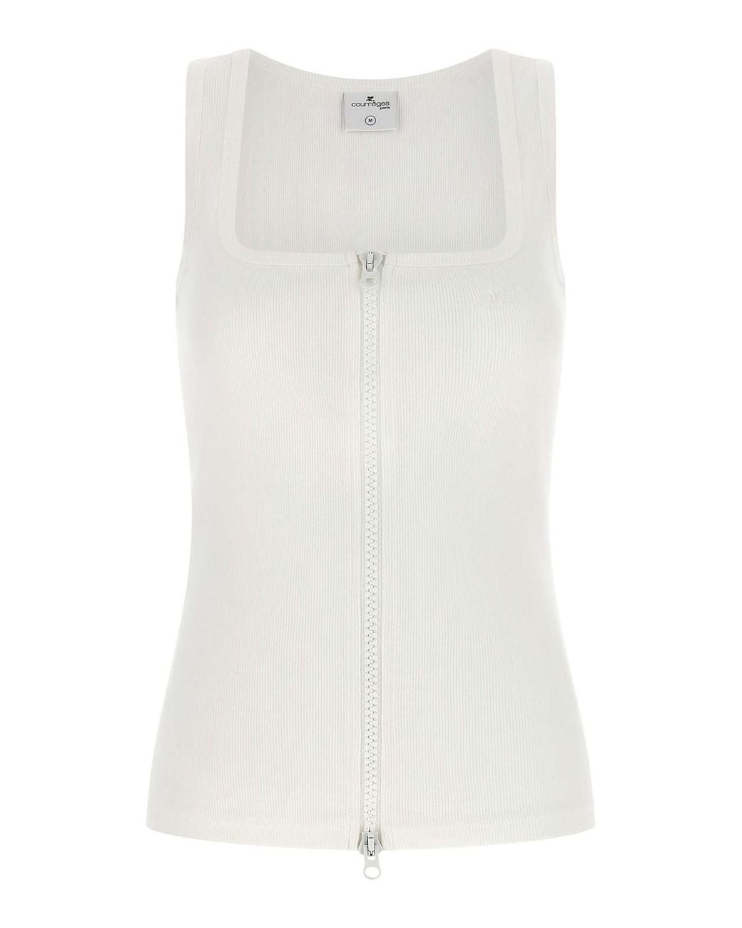 Courreges White Top With Front Zip
