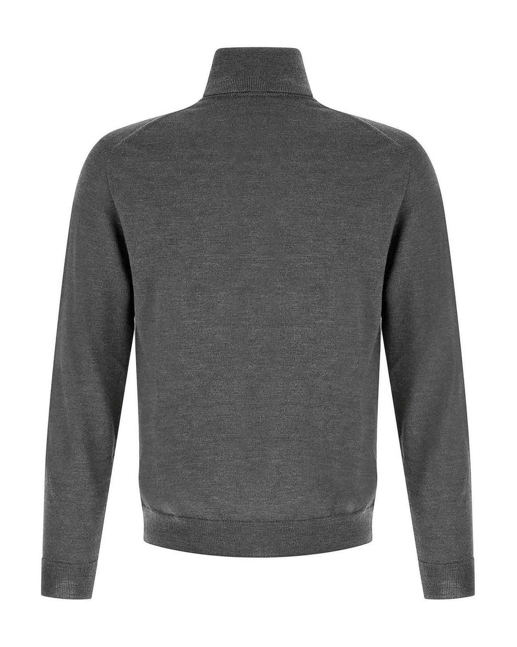 Zanone Gray Turtle-Neck Sweater for men