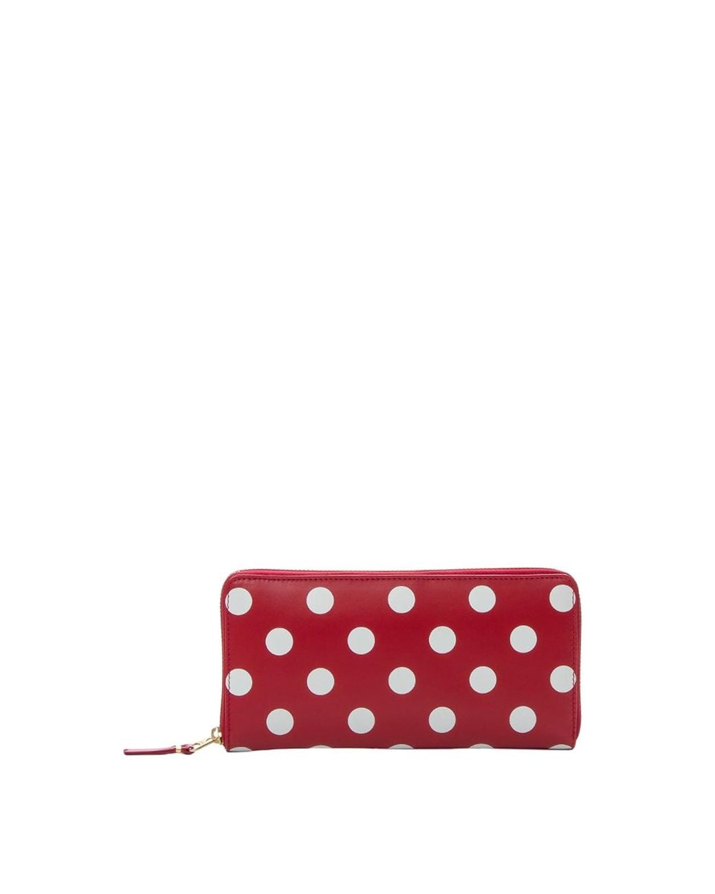 Comme des Garçons Red Polka Dot Zip-Around Wallet